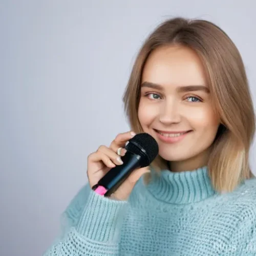 Home 12 미디어 트레이닝 - **Overcoming Camera Shyness, Finding Your Voice**
A confident and charismatic young Russian woma...